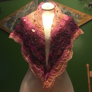 Virus shawl hand crocheted
